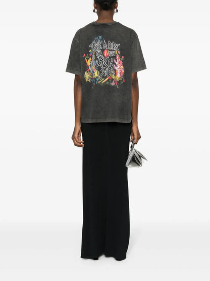 Crystal-Embellished Graphic-Print T-Shirt