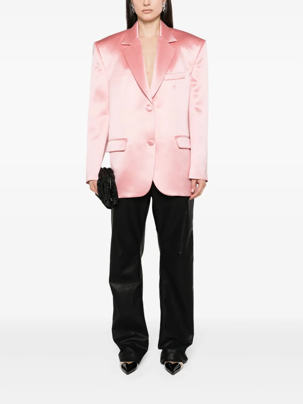 Single-Breasted Silk Blazer