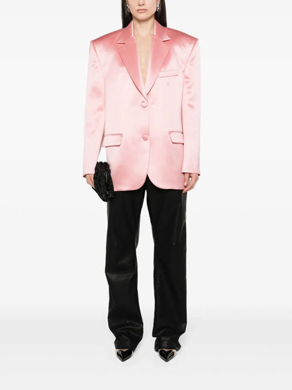Single-Breasted Silk Blazer
