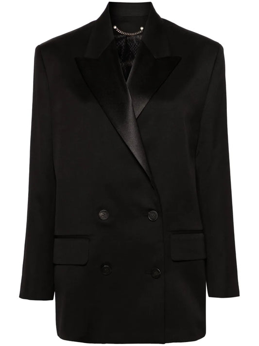 Peak-Lapels Double-Breasted Blazer