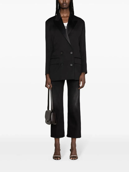 Peak-Lapels Double-Breasted Blazer