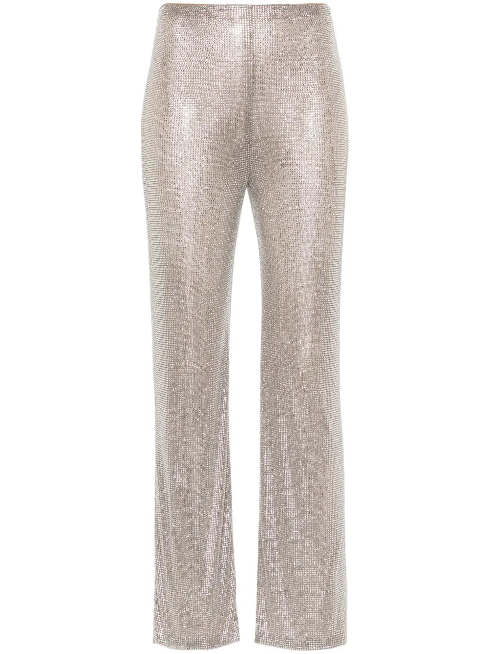 Rhinestone-Embellished Straight Trousers