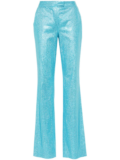 Rhinestone-Embellished Straight Trousers