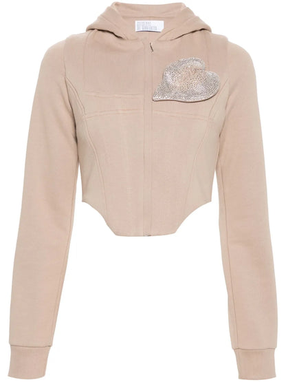 Rhinestone-Embellished Corset Top