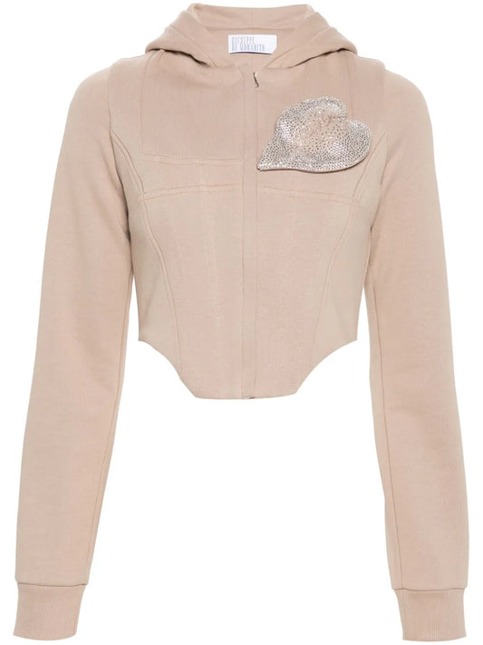 Rhinestone-Embellished Corset Top