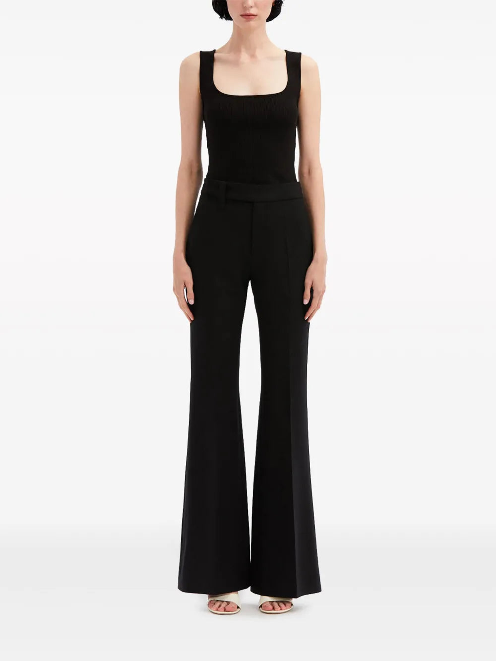 High-Waisted Flared Trousers