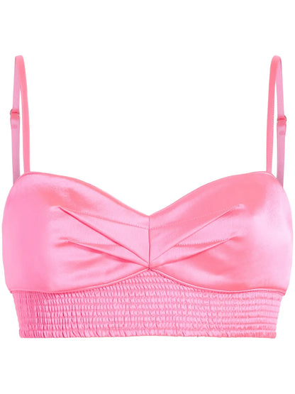Nikola Pleat-Detail Crop Top