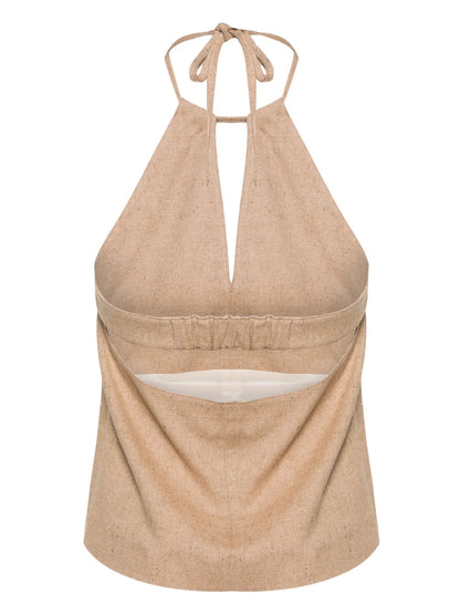 V-Neck Halterneck Top