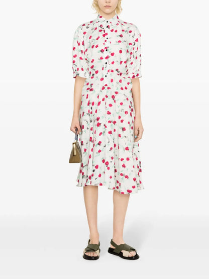 Reverie-Print Crepe Midi Dress