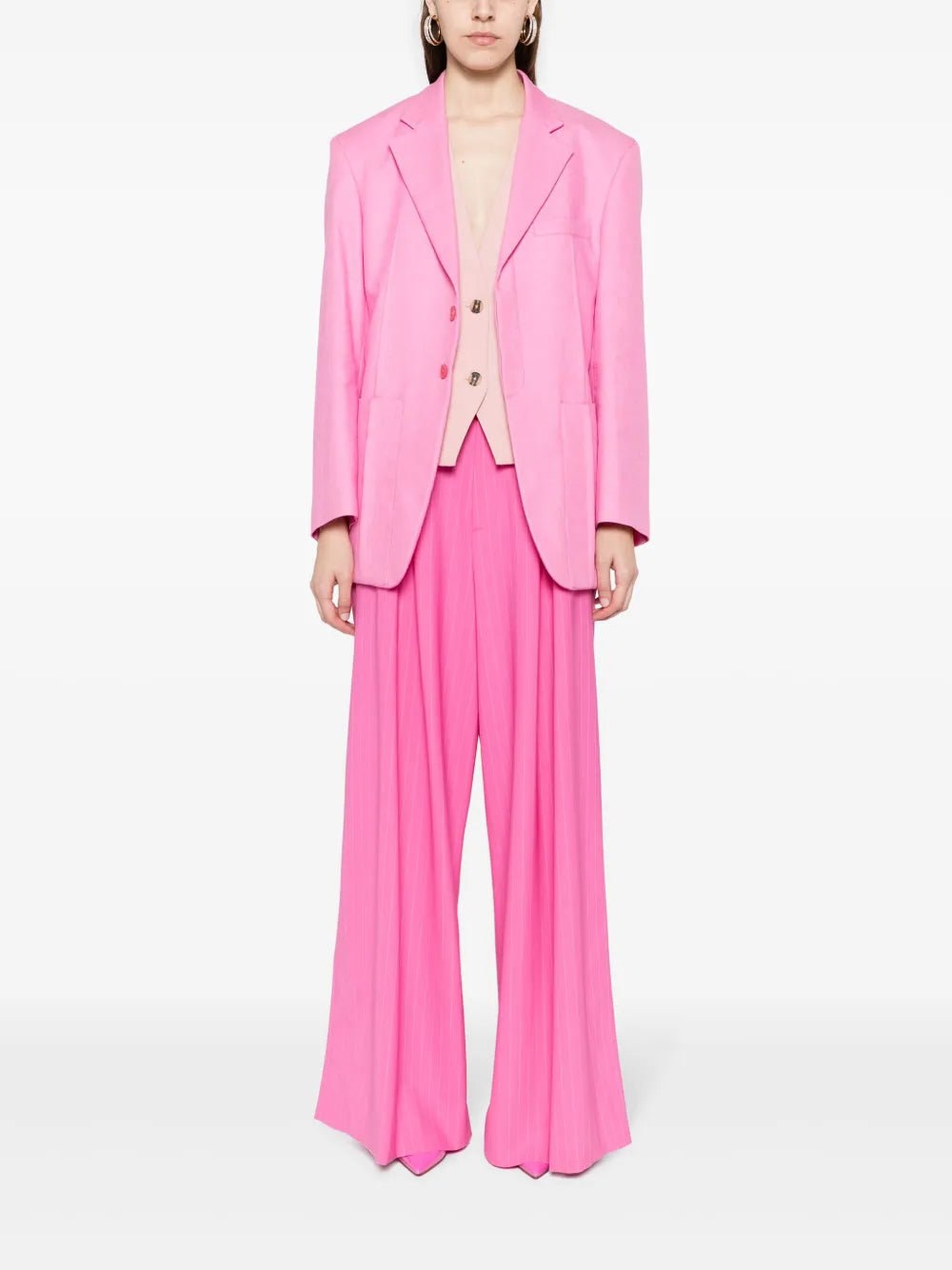 Pinstriped Flared Trousers