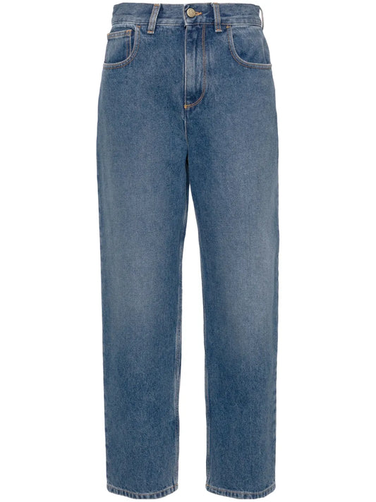 Mid-Rise Straight Jeans