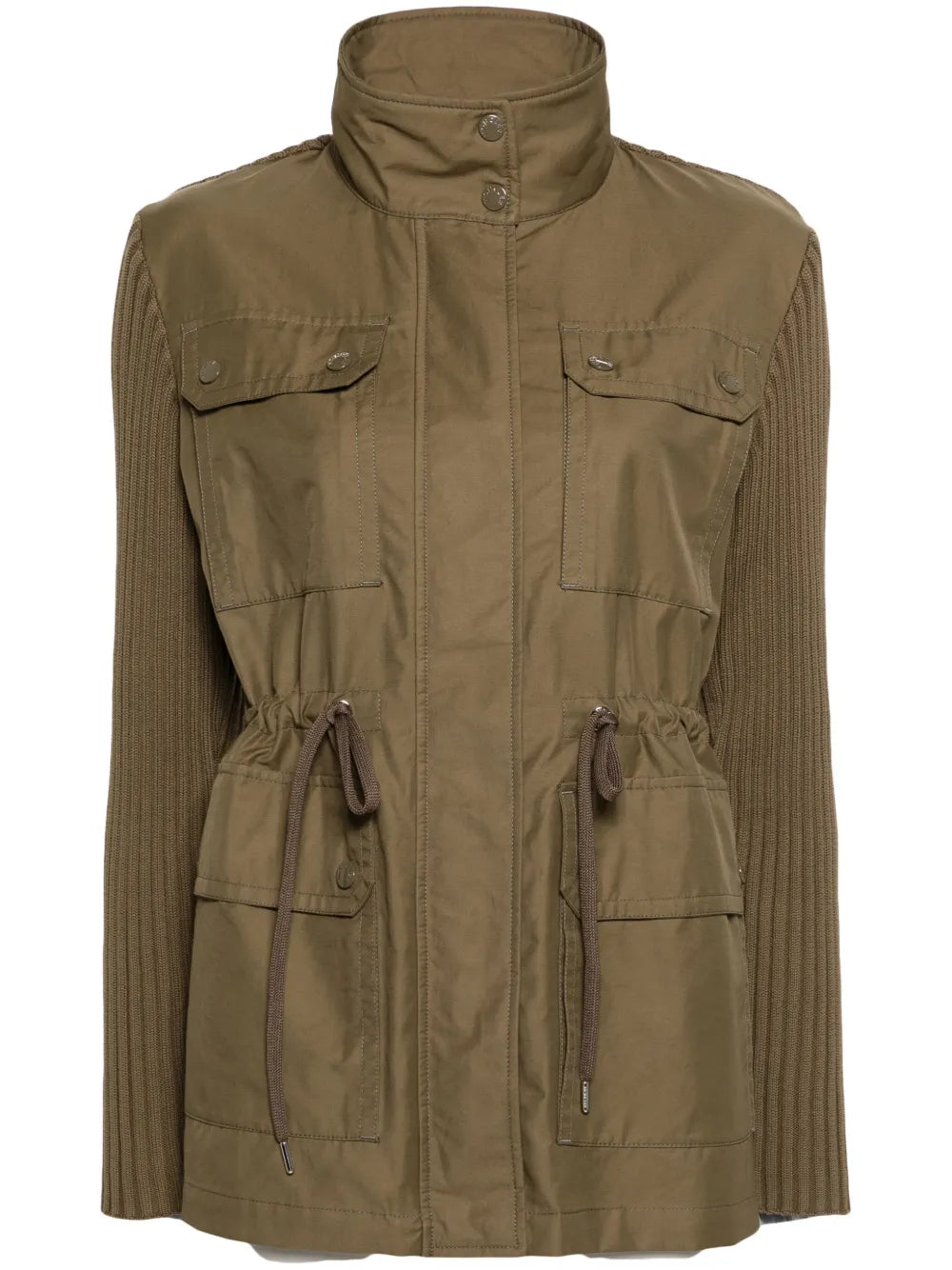 Panelled Ribbed-Knit Jacket