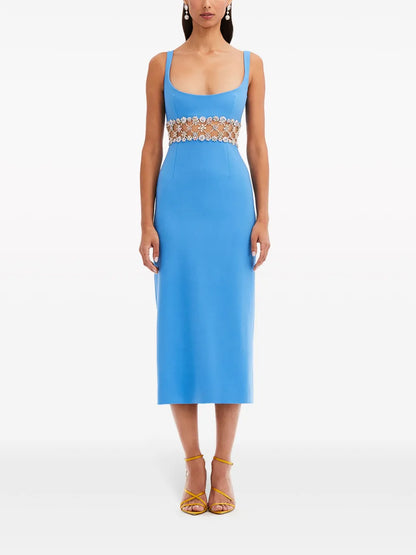 Crystal-Embellished Midi Dress