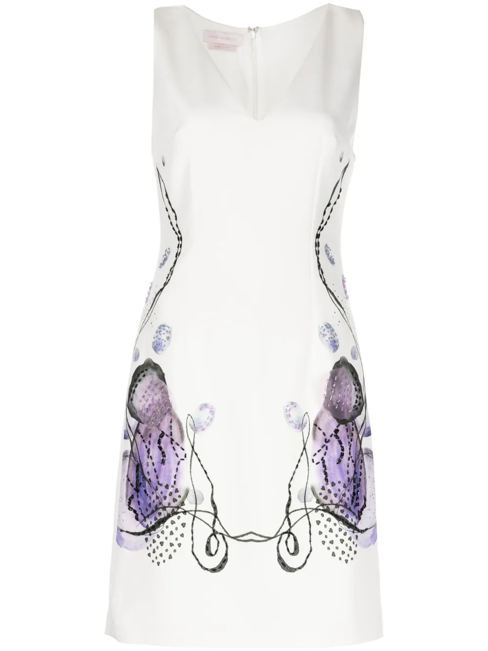 Abstract-Print Sleeveless Dress