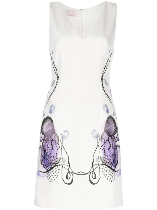 Abstract-Print Sleeveless Dress
