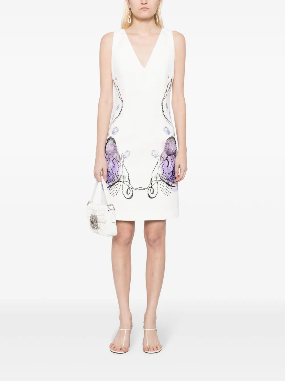Abstract-Print Sleeveless Dress