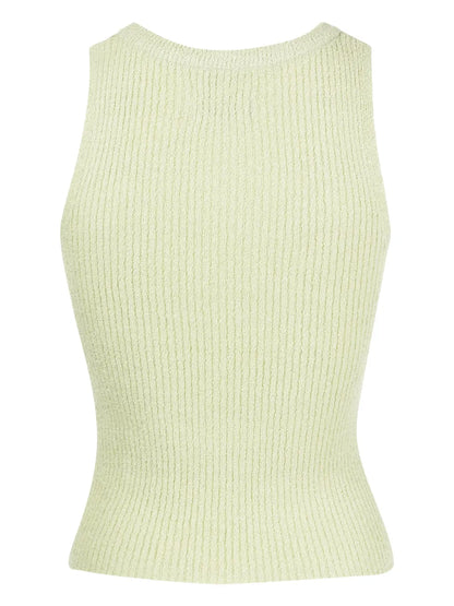 Logo-Plaque Ribbed Tank Top