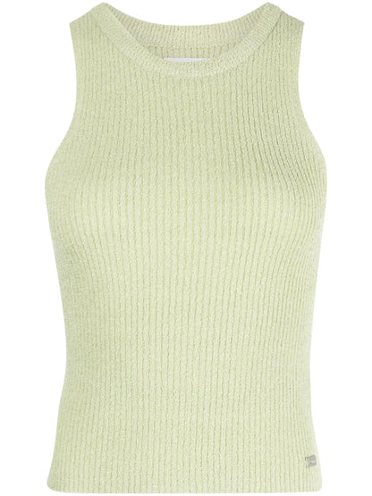 Logo-Plaque Ribbed Tank Top