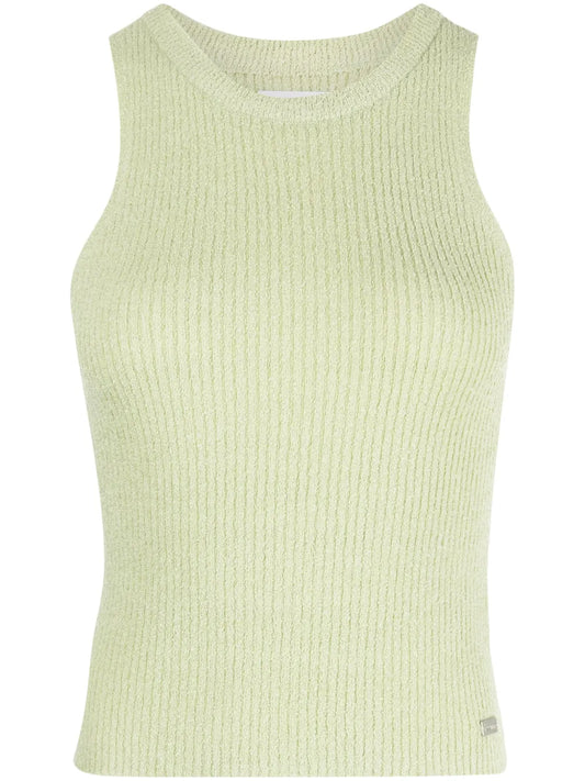 Logo-Plaque Ribbed Tank Top