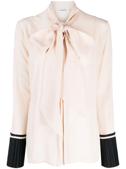 Pleat-Detail Silk Blouse