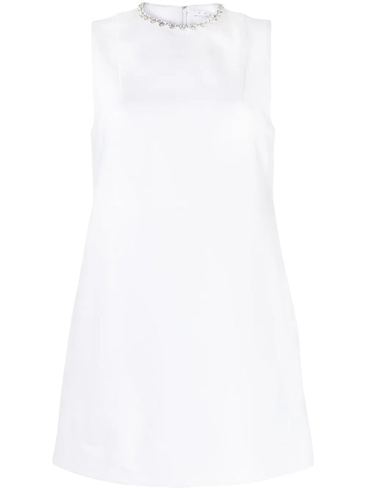 Crystal-Embellished Heart Mini Dress