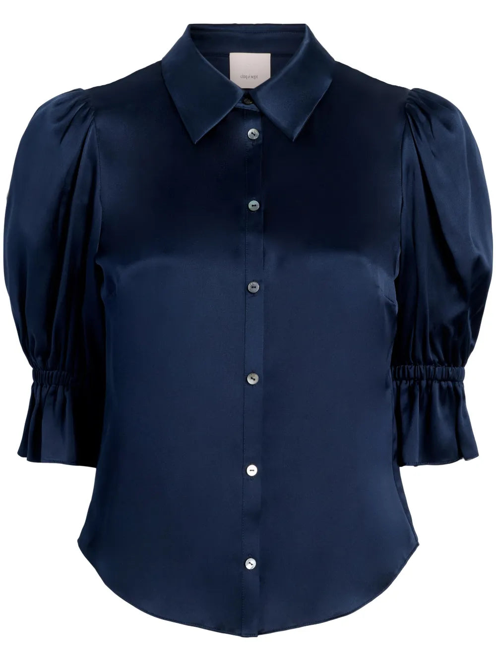 Fiona Puff-Sleeves Silk Blouse