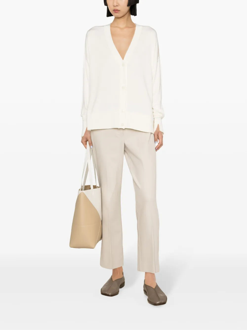 V-Neck Ribbed-Knit Cardigan
