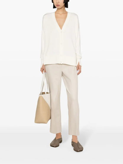 V-Neck Ribbed-Knit Cardigan