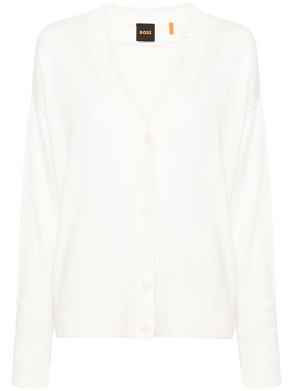 V-Neck Ribbed-Knit Cardigan