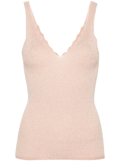 Lurex-Detailing Ribbed Top