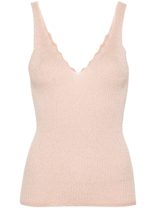 Lurex-Detailing Ribbed Top