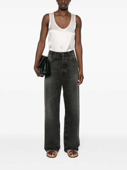 Sleeveless Silk-Satin Top