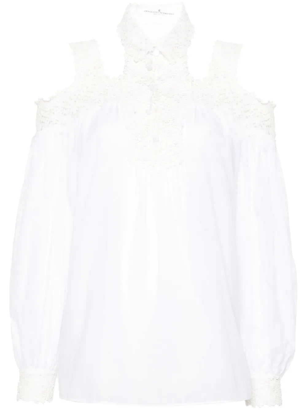 Floral-Embroidered Cotton Blouse