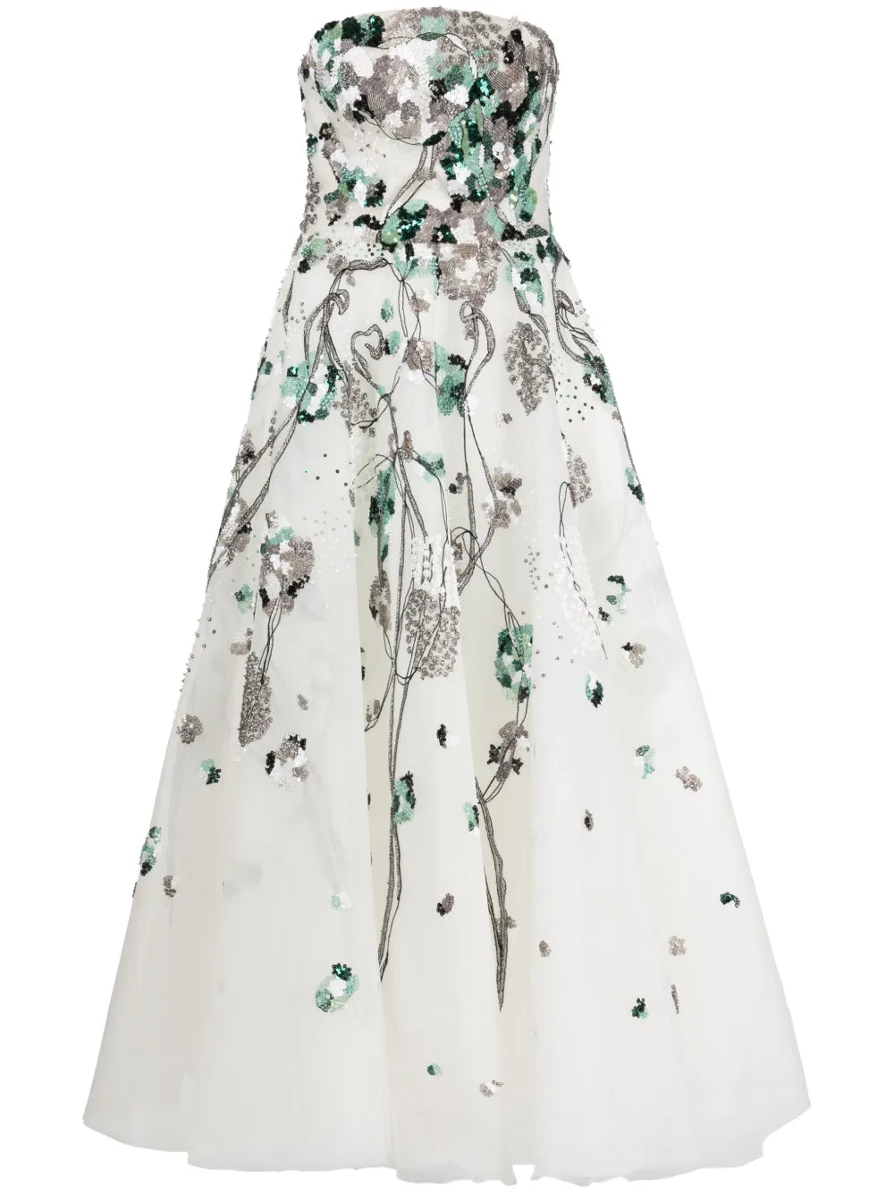 Sequinned Strapless Tulle Dress