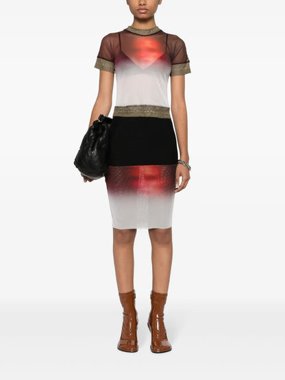 Face-Print Midi Skirt