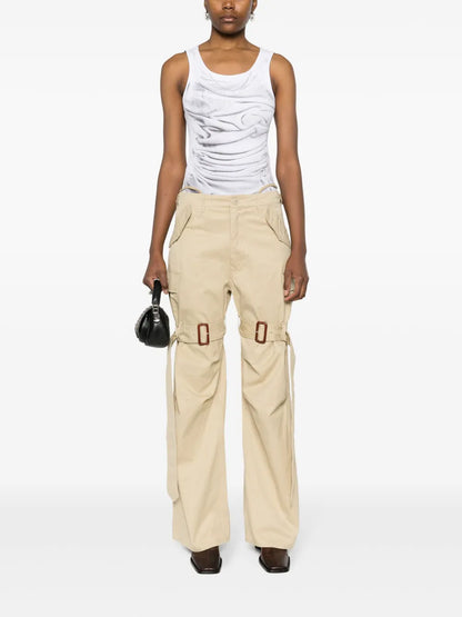 Wide-Leg Cotton Cargo Trousers