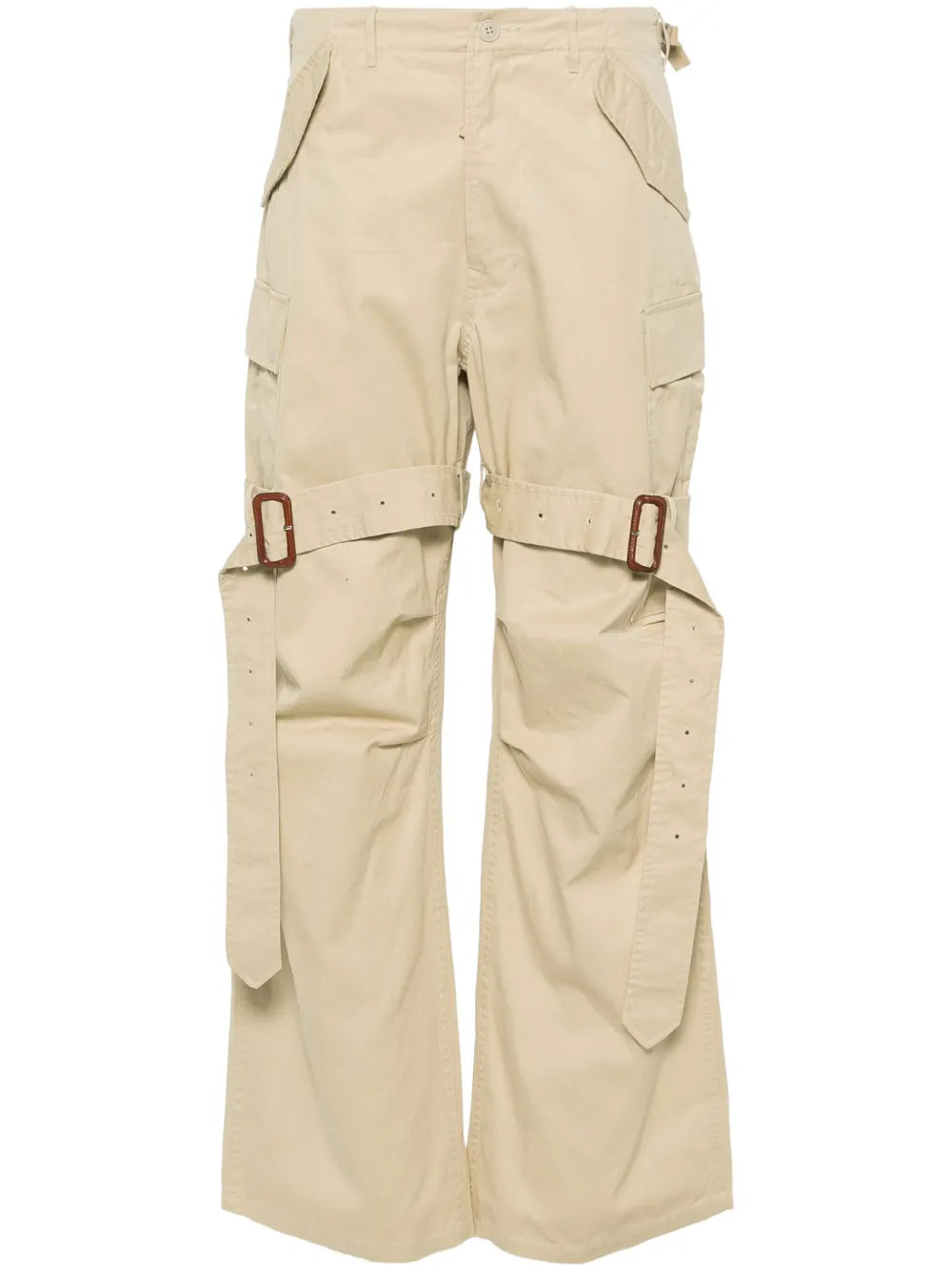 Wide-Leg Cotton Cargo Trousers