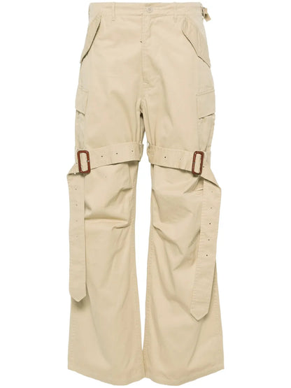 Wide-Leg Cotton Cargo Trousers