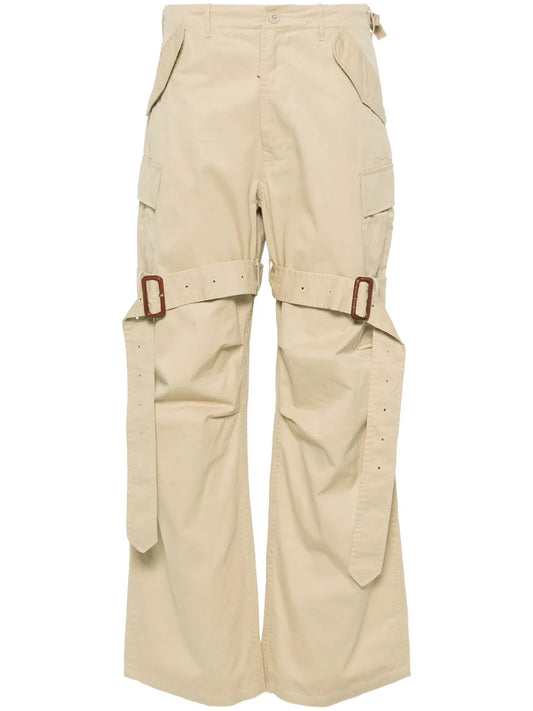 Wide-Leg Cotton Cargo Trousers