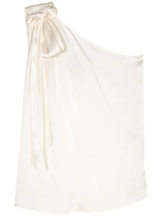 One-Shoulder Satin Top