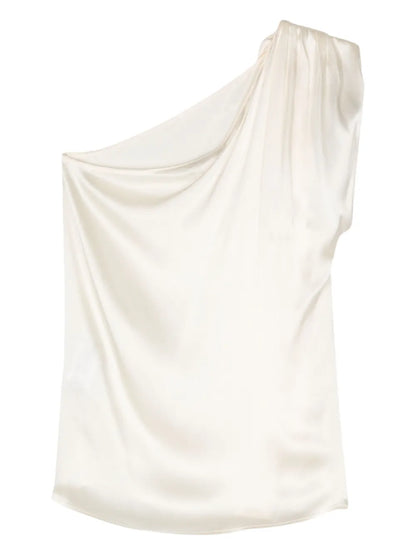One-Shoulder Satin Top