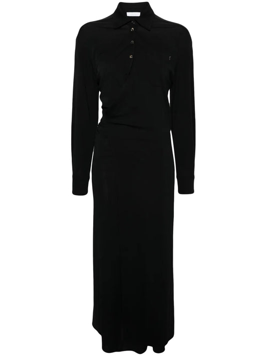 Ruched Midi Wrap Dress