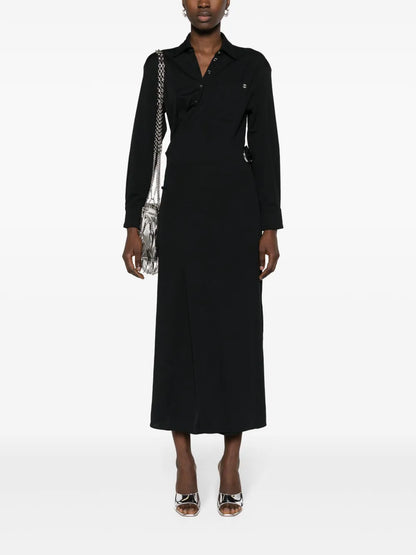 Ruched Midi Wrap Dress