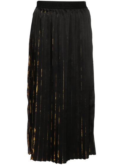 Watercolour Couture Pleated Midi Skirt