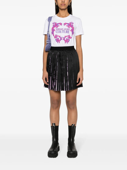Watercolour Barocco Pleated Mini Skirt