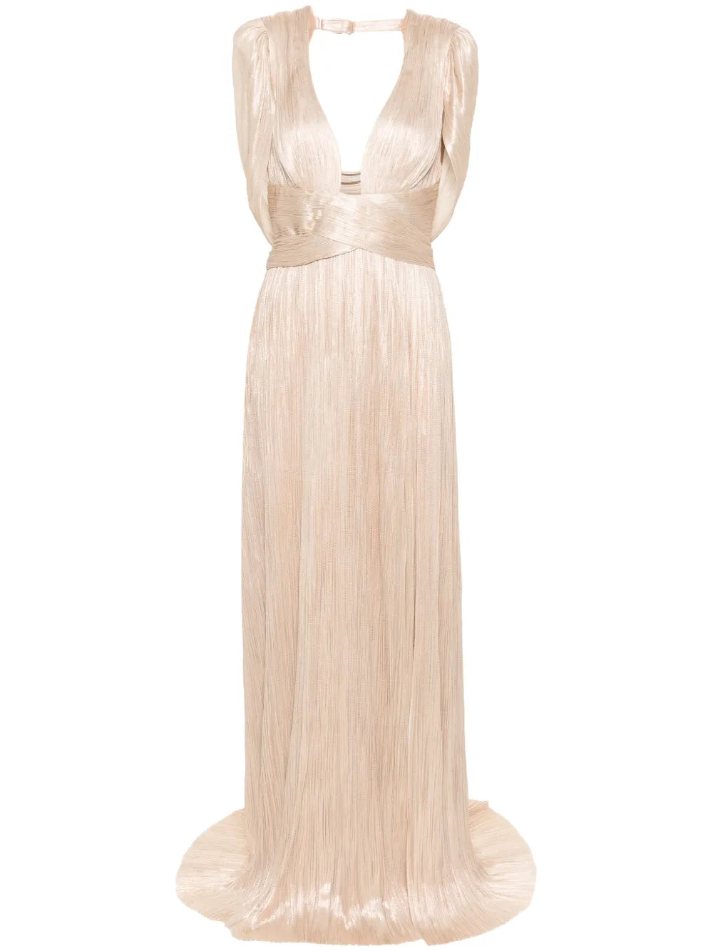 Laurel Plissé Silk Gown