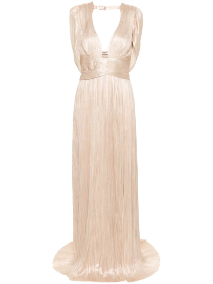 Laurel Plissé Silk Gown