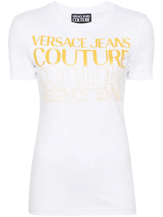 Upside Down-Logo Cotton T-Shirt