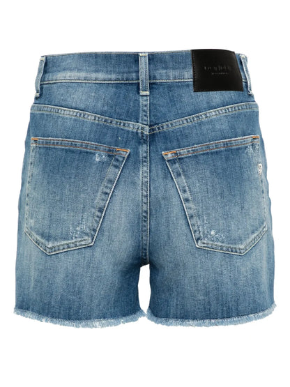 Mid-Rise Denim Mini Shorts