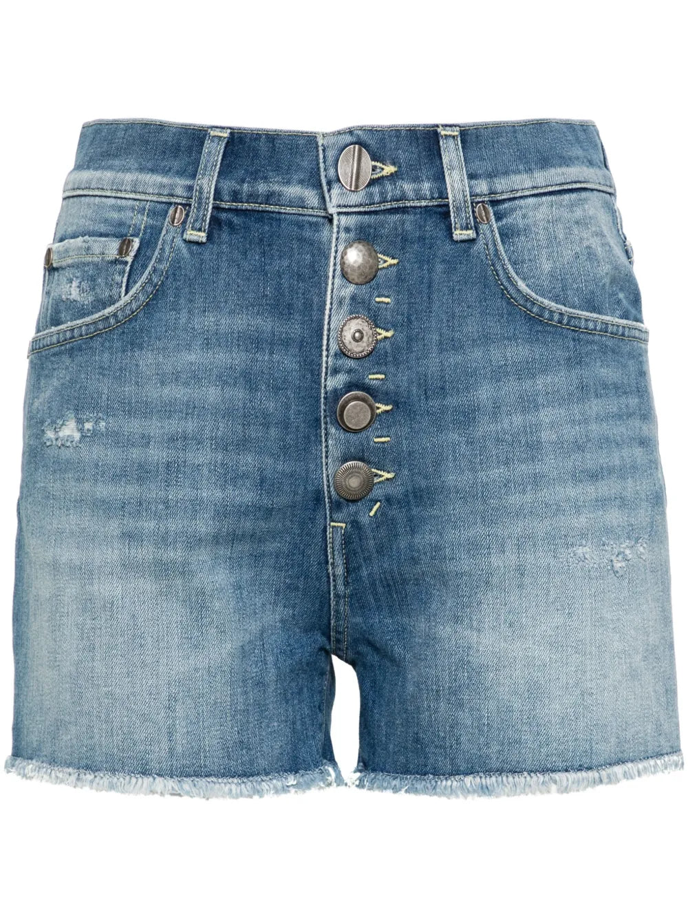 Mid-Rise Denim Mini Shorts